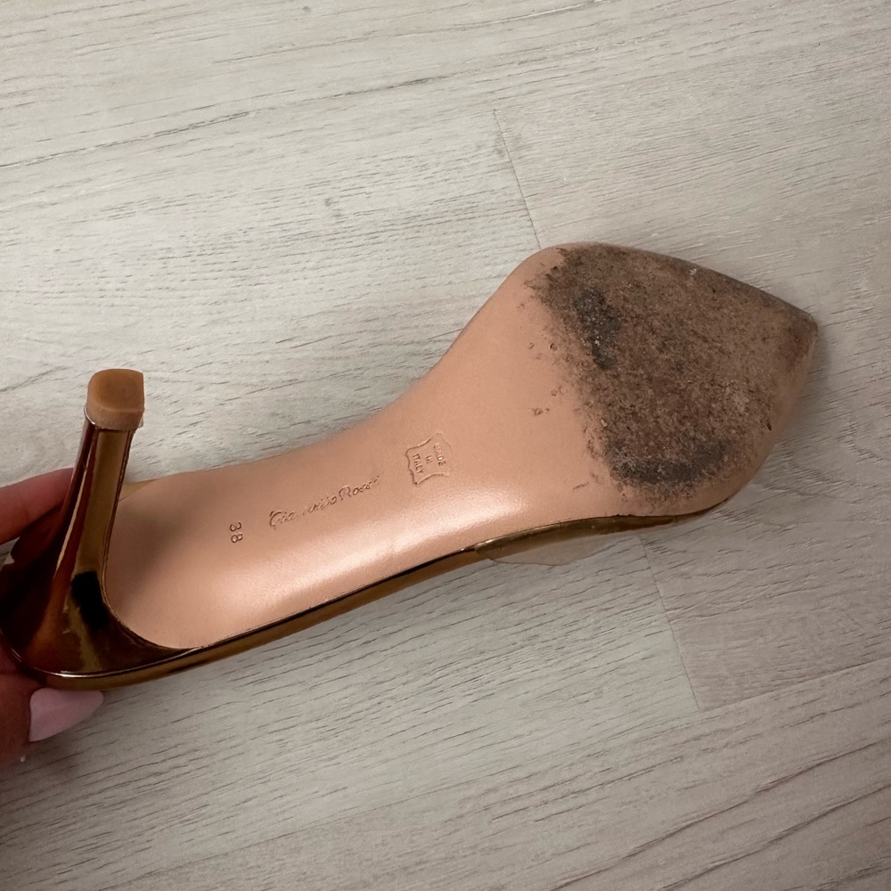 Gianvito Rossi Gold Slingback Heels - Picture 5 of 5